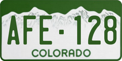 CO license plate AFE128