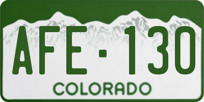 CO license plate AFE130