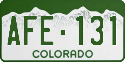 CO license plate AFE131
