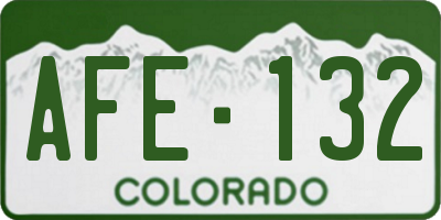 CO license plate AFE132
