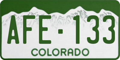 CO license plate AFE133
