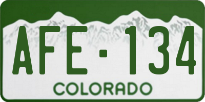 CO license plate AFE134