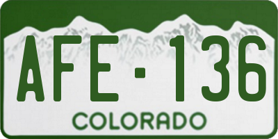 CO license plate AFE136