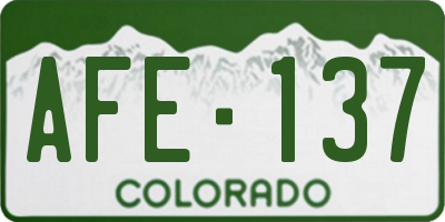 CO license plate AFE137