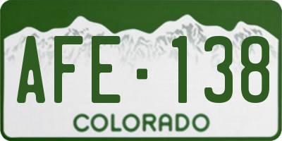 CO license plate AFE138