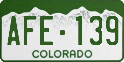 CO license plate AFE139