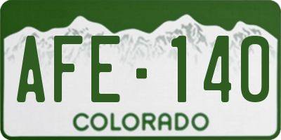 CO license plate AFE140