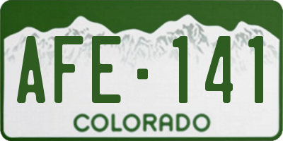 CO license plate AFE141