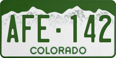 CO license plate AFE142