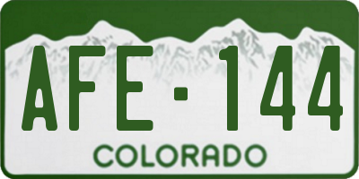 CO license plate AFE144
