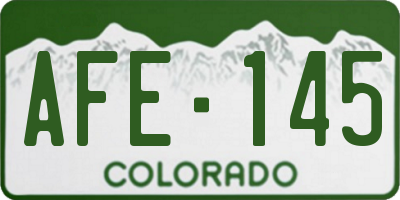 CO license plate AFE145