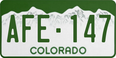 CO license plate AFE147