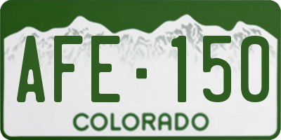 CO license plate AFE150