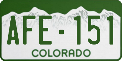 CO license plate AFE151