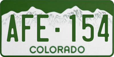 CO license plate AFE154