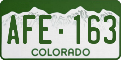 CO license plate AFE163