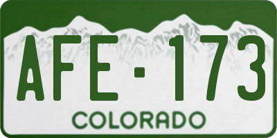 CO license plate AFE173
