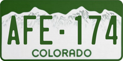 CO license plate AFE174