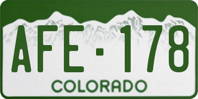 CO license plate AFE178