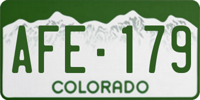CO license plate AFE179