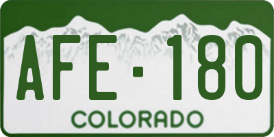 CO license plate AFE180