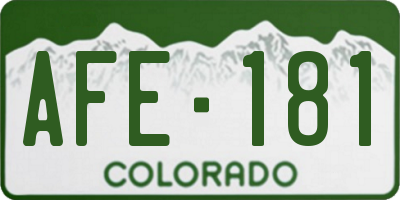 CO license plate AFE181
