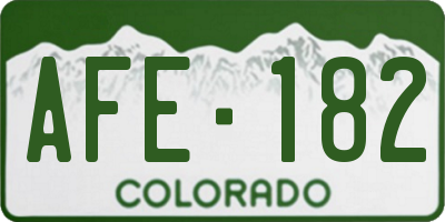 CO license plate AFE182