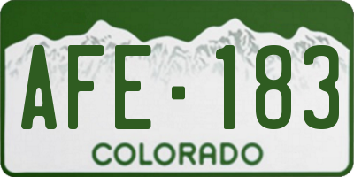 CO license plate AFE183