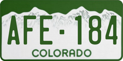 CO license plate AFE184