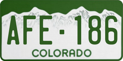 CO license plate AFE186