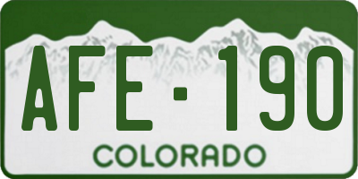 CO license plate AFE190