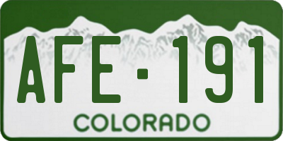 CO license plate AFE191