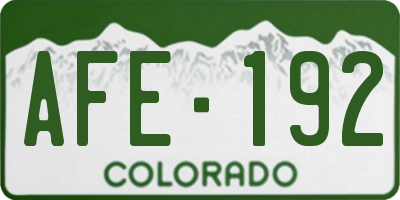 CO license plate AFE192