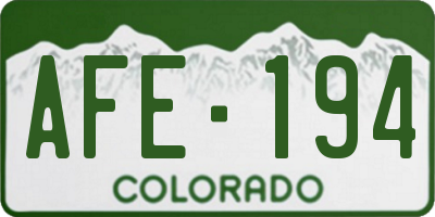 CO license plate AFE194