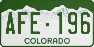 CO license plate AFE196