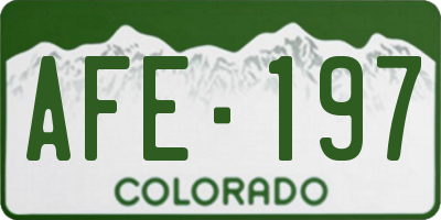 CO license plate AFE197