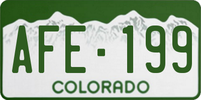 CO license plate AFE199