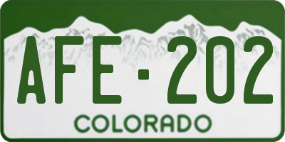 CO license plate AFE202