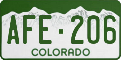 CO license plate AFE206
