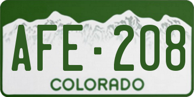 CO license plate AFE208
