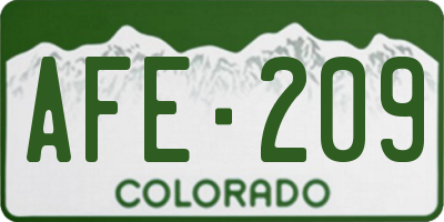 CO license plate AFE209