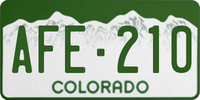 CO license plate AFE210