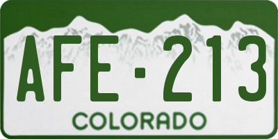 CO license plate AFE213