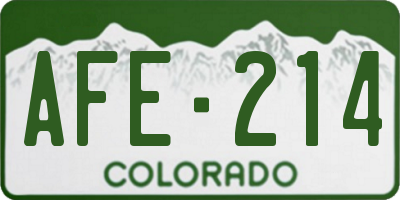 CO license plate AFE214