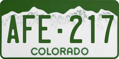 CO license plate AFE217