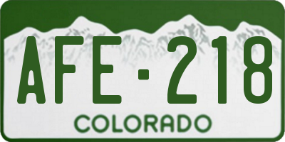 CO license plate AFE218