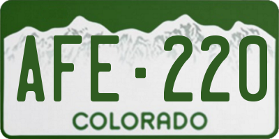 CO license plate AFE220