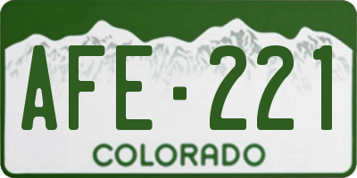 CO license plate AFE221