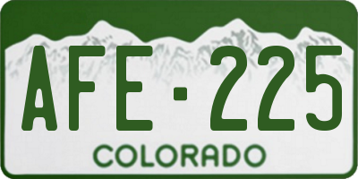 CO license plate AFE225