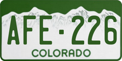 CO license plate AFE226